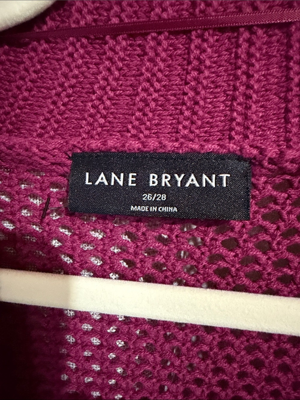 Lane Bryant Raspberry Open-Front Knit Cardigan - Picture 2 of 2